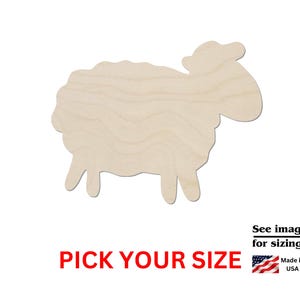 Unfinished Wooden Sheep Shape | Sheep Wood Cutout Shape | Laser Cut Blanks | Farm Animals | DIY Craft Blanks