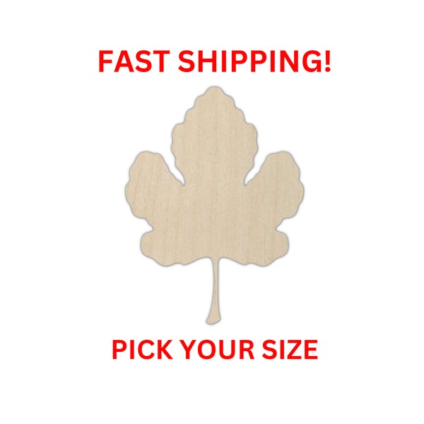 Unfinished Wooden Fig Leaf Blank | Fig Leaf Floral Wood Cutout Shape | Laser Cut Blanks | Unfinished | DIY Craft Blanks