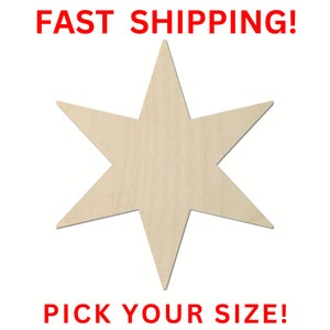 Unfinished Wooden Six Pointed Star Shape | Wood Star Blank Cutout | Craft Supplies | Bulk Star