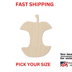Unfinished Wooden Apple Core Shape | Wood Apple Core Cutout Shape | Laser Cut Blanks | Unfinished | DIY Craft Blanks