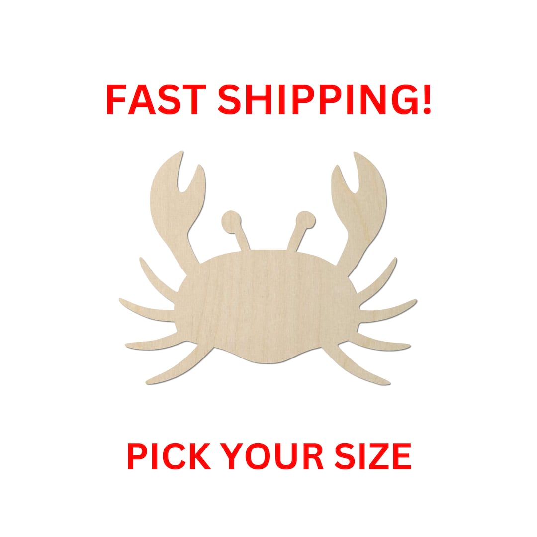 Unfinished Wooden Crab Shape Sea Crab Cutout Crafting Blanks Laser Cut