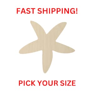 Unfinished Wooden Starfish Shape 02 | Sea starfish Cutout | Crafting Blanks | Laser Cut | DIY Craft Supply