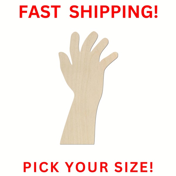 Unfinished Wooden Hand Arm Shape | Zombie Blank Cutout | Craft Supplies | Bulk Wholesale | Laser Cut