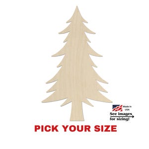 Unfinished Wooden Christmas Tree Shape 08 | Pine Tree Wood Cutout Shape | Laser Cut Blanks | Unfinished | DIY Craft Blanks