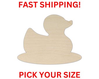 Unfinished Wooden Duck | Farm Animal | Rubber Duck | Wooden Blank Cutout | Laser Cut | DIY Crafting Supplies