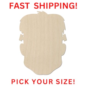 Unfinished Wooden Frankenstein Head Shape | Halloween Cutout | DIY Craft | Crafting Supplies | Bulk Wholesale