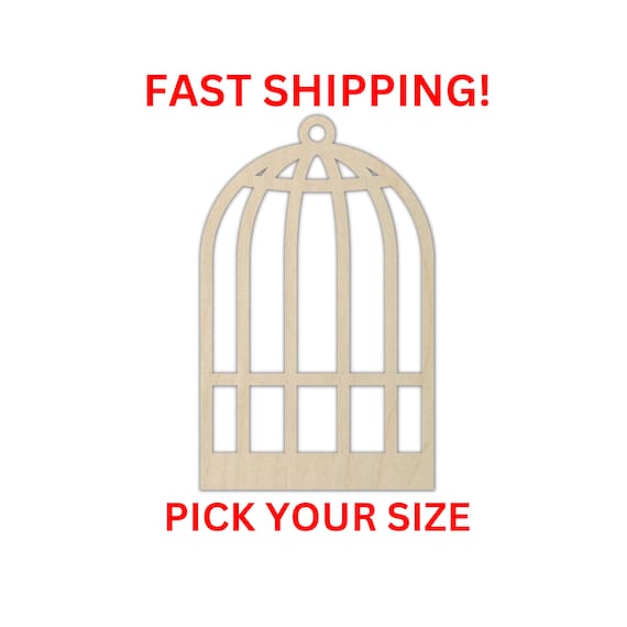 Birdcage - Laser Cut Out Unfinished Wood Craft Shape CAG11 Birdcage - Laser Cut Out Unfinished Wood Craft Shape CAG11