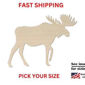 Moose - Laser Cut Out Unfinished Wood Craft Shape MUS15 Moose - Laser Cut Out Unfinished Wood Craft Shape MUS15