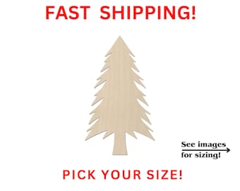 Unfinished Wooden Christmas Tree Shape 09 | Unfinished Wooden Tree Cutout | Craft Supplies | Tree Cut out