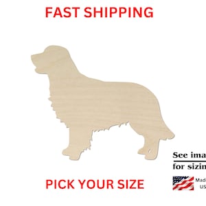 Unfinished Wooden Golden Retriever Shape | Pet Dog Cutout | Craft Supplies | Bulk Dog Cut out | Laser Cut