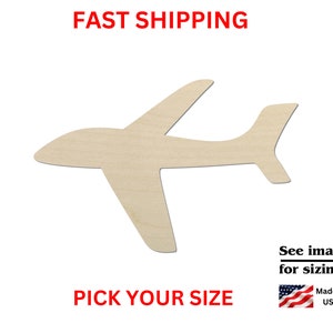 Airplane Shape | Wood Cutout Shape | Laser Cut Blanks | Unfinished | DIY Craft Blanks