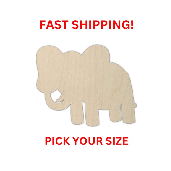 Unfinished Wooden Elephant Shape 01 | Elephant Wood Cutout Shape | Laser Cut Blanks | Unfinished | DIY Craft Blanks | Nursery Decor