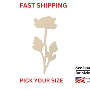 Unfinished Wooden Flower Shape | Unfinished Wooden Flower Spring Cutout | Craft Supplies | Laser Cut | Bulk Flower Blank