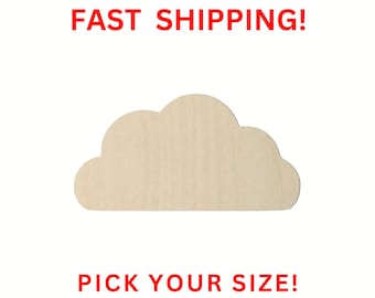 Unfinished Wooden Cloud Shape 05 | Cloud Blank Cutout | Craft Supplies | Bulk Cloud | Nursery Decor