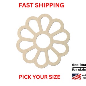 Unfinished Wooden Flower Shape | Unfinished Wooden Flower Spring Cutout | Craft Supplies | Laser Cut | Bulk Flower Blank