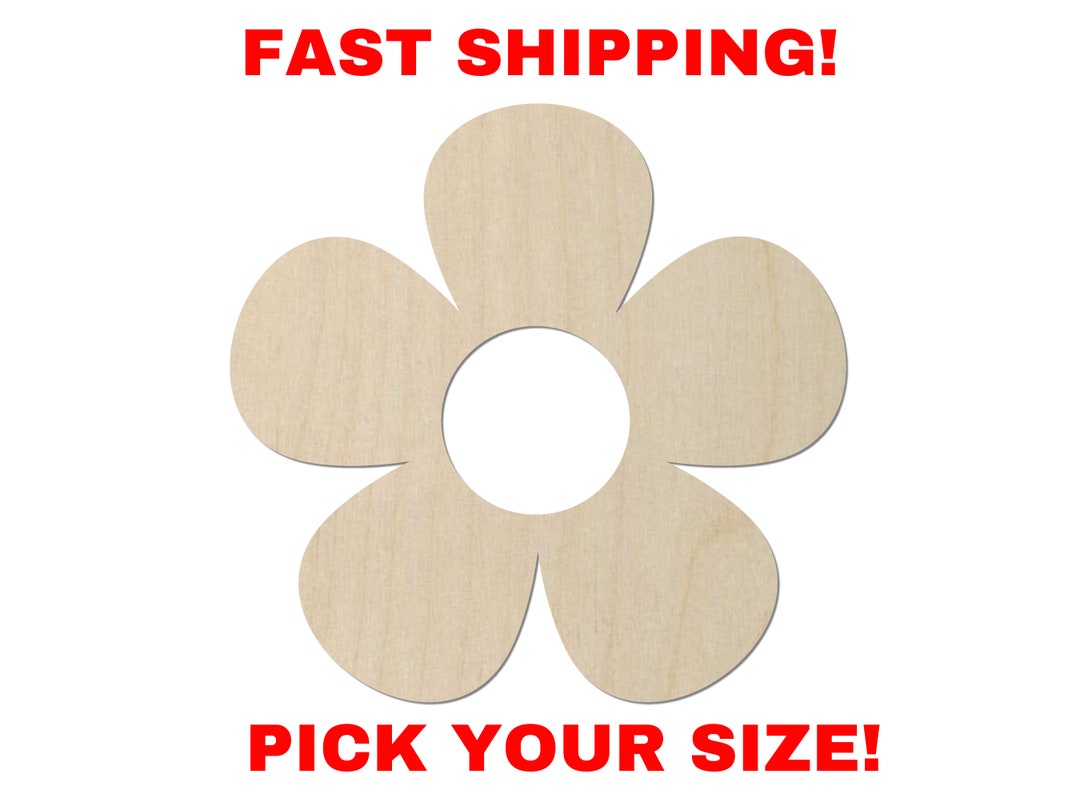 Unfinished Wooden Flower Shape Unfinished Wooden Flower Spring Cutout