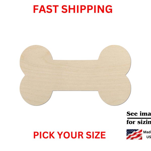 Unfinished Wooden Dog Bone | Dog Bone Cutout | Craft Supplies | Bulk Dog Bone Cut out