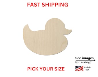 Unfinished Wooden Duck | Farm Animal | Rubber Duck | Wooden Blank Cutout | Laser Cut | DIY Crafting Supplies