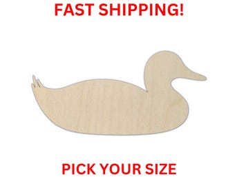 Unfinished Wooden Duck Shape 04 | Duck Wood Cutout Shape | Laser Cut Blanks | Unfinished | DIY Craft Blanks