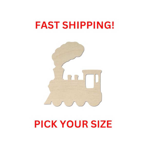 Unfinished Wooden Train Shape | Train Locomotive Cutout | Craft Supplies | Bulk Wholesale