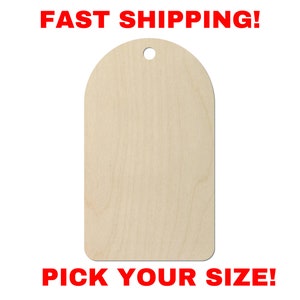 Unfinished Wooden Gift Tag Shape 04 | Wood Cutout Shape | Laser Cut Blanks | Unfinished | DIY Craft Blanks