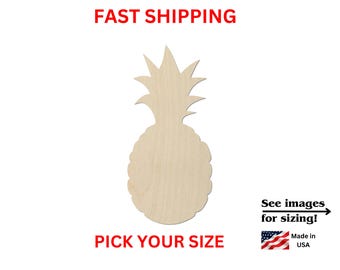 Unfinished Wooden Pineapple Shape 01 | Pineapple Fruit Cutout |Food Cooking Summer | Kitchen Dining Decor | Crafting Supplies