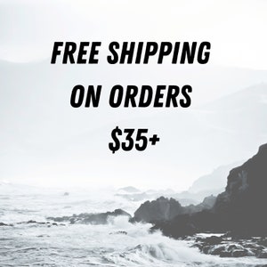 a black and white photo with the words free shipping on orders $ 35 plus