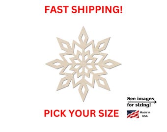 Unfinished Wooden Snowflake 08 | Winter Snowflake | Christmas Snowflake | Ornament