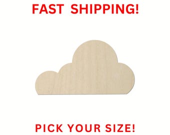 Unfinished Wooden Cloud Shape 03 | Cloud Blank Cutout | Craft Supplies | Bulk Cloud | Nursery Decor
