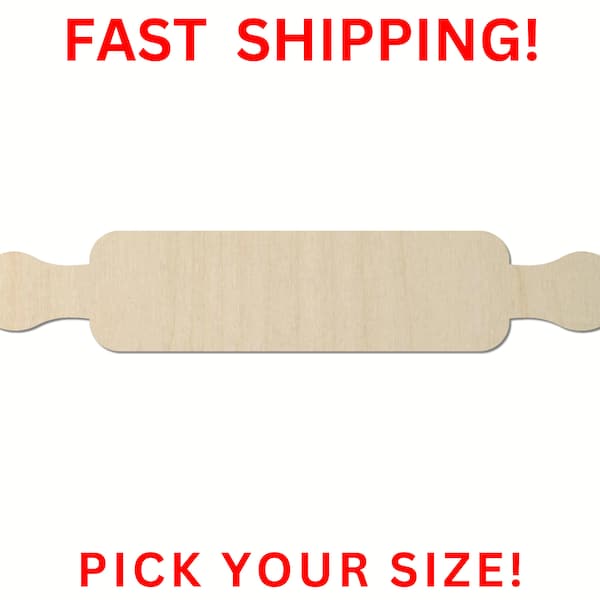 Unfinished Wooden Rolling Pin | Unfinished Wood Rolling Pin Cutout | Craft Supplies | Rolling Pin Cut out