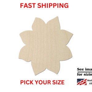 Unfinished Wooden Flower Shape | Unfinished Wooden Sunflower Cutout | Craft Supplies | Laser Cut | Bulk Sunflower Blank