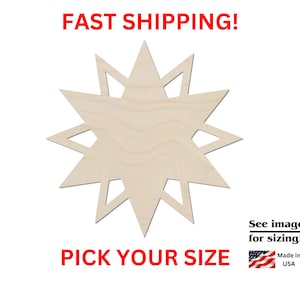 Unfinished Wooden Star Shape 03 | Wood Star Blank Cutout | Craft Supplies | Bulk Star