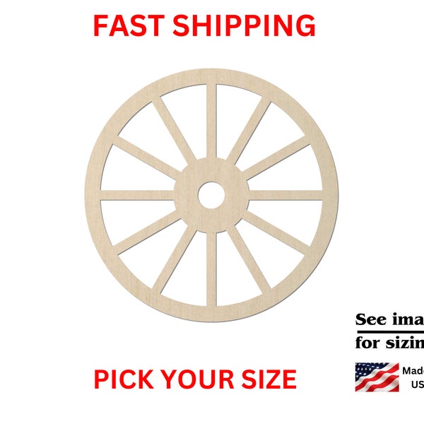 Unfinished Wooden Wheel Shape | Unfinished Wooden Wheel Cutout | Craft Supplies | Wholesale Bulk Wheels