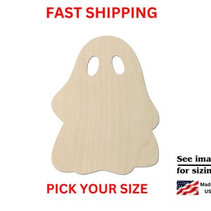 May include: A blank, unfinished wooden ghost shape for crafting.  Pick your size.  See images for sizing.