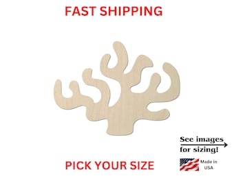 Unfinished Wooden Coral Shape | Sea Coral Reef Cutout | Crafting Blanks | Laser Cut | DIY Craft Supply