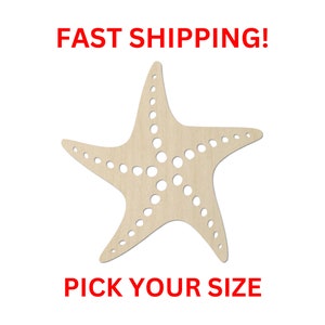 Unfinished Wooden Starfish Shape 01 | Sea starfish Cutout | Crafting Blanks | Laser Cut | DIY Craft Supply