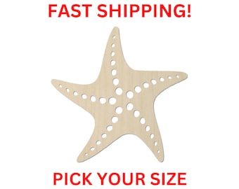 Unfinished Wooden Starfish Shape 01 | Sea starfish Cutout | Crafting Blanks | Laser Cut | DIY Craft Supply