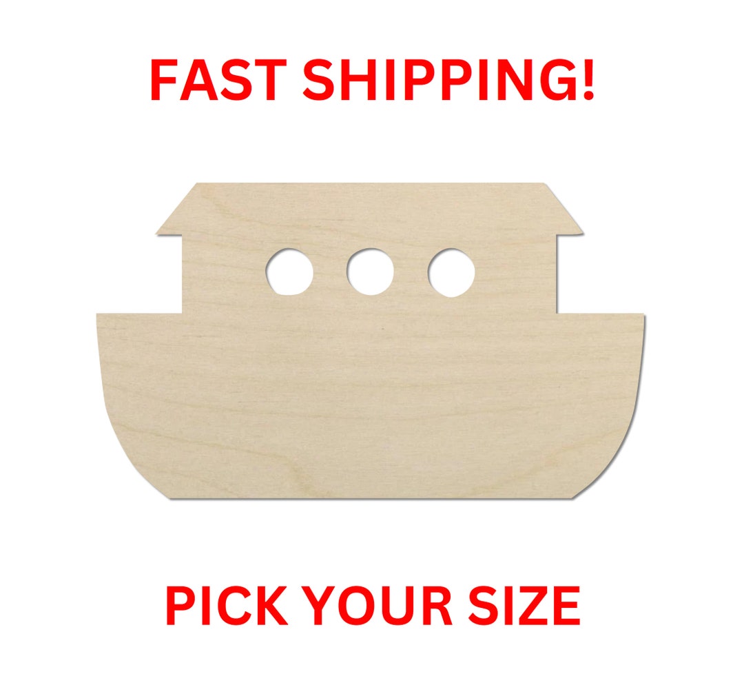 Unfinished Wooden Noah's Ark Shape 02 Crafting Supplies Bible Flood Ark