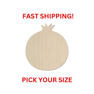 Unfinished Wooden Pomegranate Shape | Fruit Cutout | Craft Supplies |  Bulk Wholesale Pomegranate