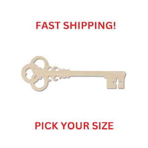 Key - Laser Cut Out Unfinished Wood Craft Shape KEY1 Key - Laser Cut Out Unfinished Wood Craft Shape KEY1