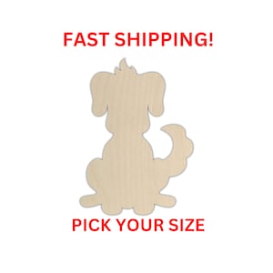 Unfinished Wooden Cartoon Dog Shape | Cartoon Dog Cutout | Craft Supplies | Bulk Dog Cut out | Laser Cut