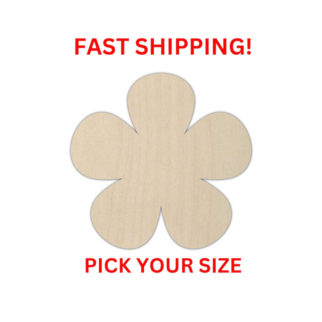 Unfinished Wooden Flower Shape Unfinished Wooden Flower Spring Cutout