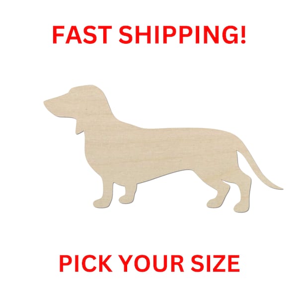 Unfinished Wooden Dachshund Dog Shape | Dog Blank Cutout | Craft Supplies | Bulk Dachshund | Pet Cutouts