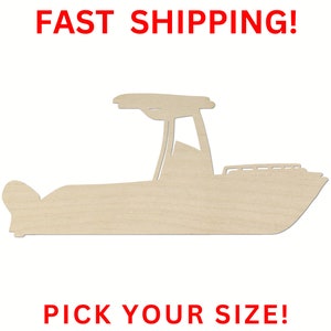 Unfinished Wooden Fishing Boat Shape | Wood Cutout Shape | Laser Cut Blanks | Unfinished | DIY Craft Blanks