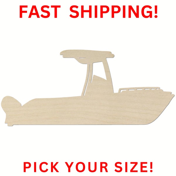 Unfinished Wooden Fishing Boat Shape | Wood Cutout Shape | Laser Cut Blanks | Unfinished | DIY Craft Blanks