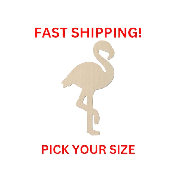 Unfinished Wooden Flamingo Shape | Flamingo DIY Cutout | Craft Supplies | Bulk Wholesale | Crafting Bulk | DIY Crafting Supply