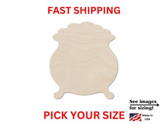 Unfinished Wooden Pot of Gold | Leprechaun Pot of Gold  Wood Shape | Unfinished | DIY Craft Blanks | St. Patrick's Day