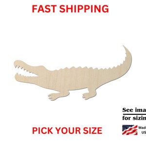 Unfinished Wooden Alligator Shape | Alligator Blank Cutout | Laser Cut | DIY Craft Supplies | Bulk Alligator