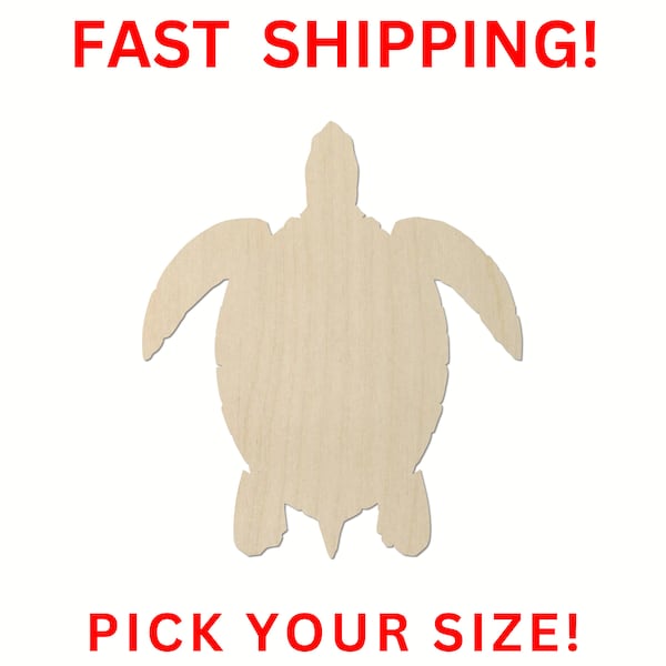 Unfinished Wooden Turtle Shape 03 | Sea Turtle Cut Out | Crafting Blanks | Laser Cut | Cutouts Sea Beach Vacation Marine Life