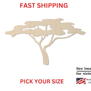 African Tree Blank | African Tree Wood Cutout Shape | Laser Cut Blanks | Unfinished | DIY Craft Blanks